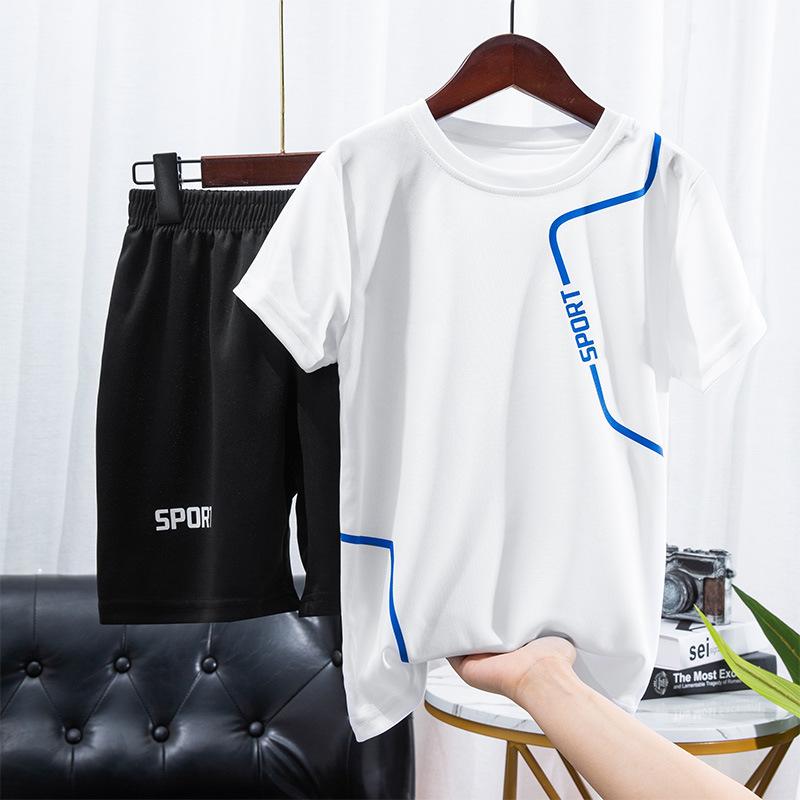 Boys' Sports Suit Summer Kids Running Clothes Sets Boys Football Jersey Short Sleeve Children Sports Training Uniforms Soccer Jerseys 2-piece Set