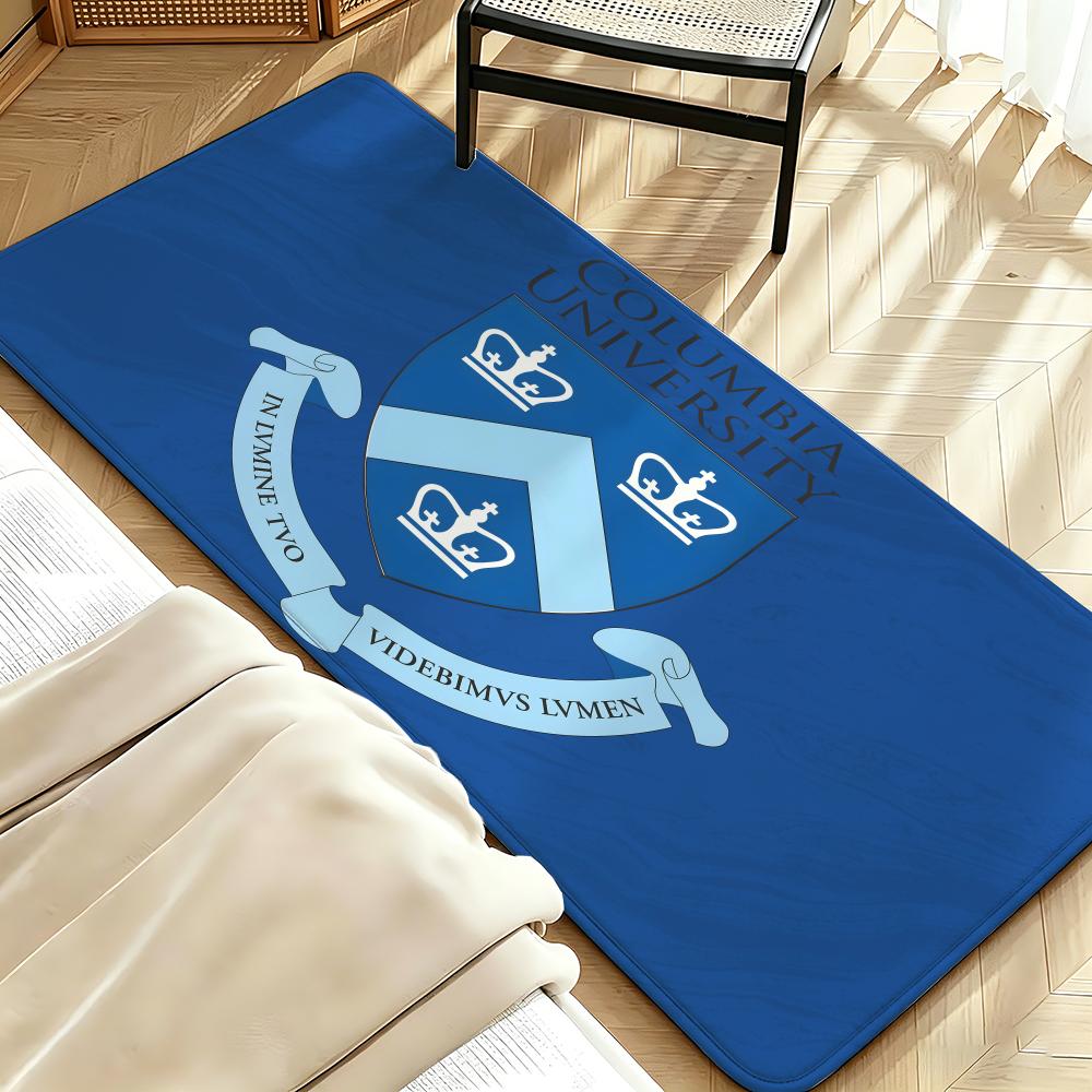 Education C-Columbia U-University Floor Mat Soft Flannel Entrance Door Mat Non Slip Absorbent Bathroom Bedroom Floor Rug