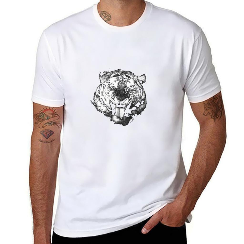 Tiger Smile  Swiss Artwork Photography TShirt Basic Regular Fit Casual TShirt