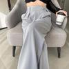 2024 Spring Women's High-Waisted Drapey Grey Suit Pants - Petite Slimming Straight-Leg, Versatile & Casual