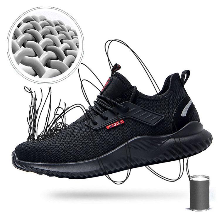 Arbetsskyddsskor Herr sommar Andas Anti-knäppning Anti-punktering Mjuk botten Anti-lukt Stållindad tå Arbetsskor Lättvikt