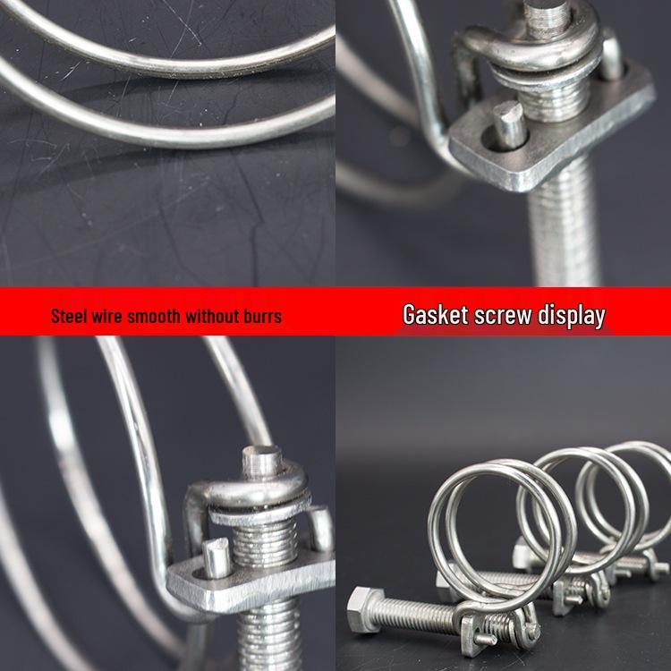 304 Stainless Steel Double Wire Hose Clamp for Oil and Water Pipes