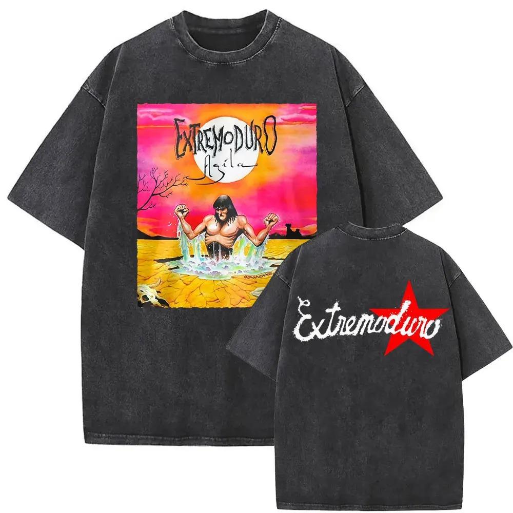 T-shirt Oversize Larga Estiva Band Rock EXTREMODURO Tour 2026 T-shirt Lavata Vintage Uomo Donna Moda Hip Hop Street T-shirt