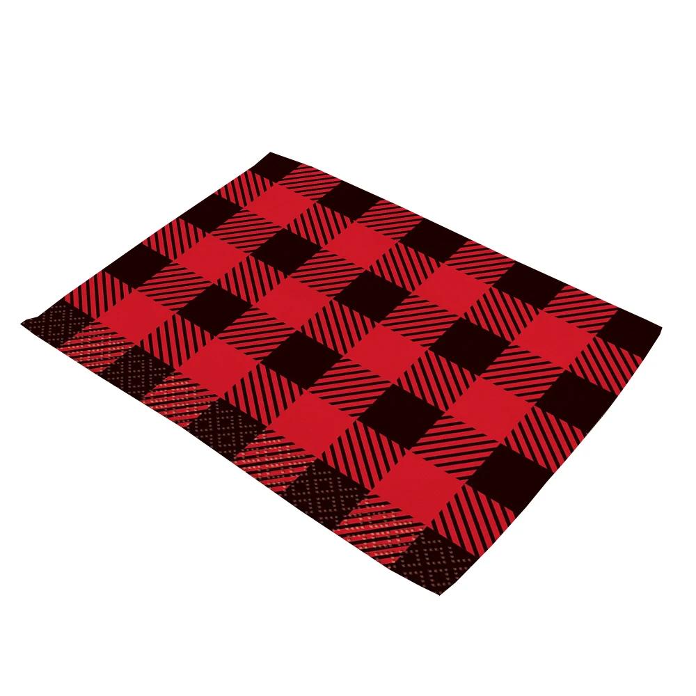 Classic Big Scotland Plaid Placemats Print Pink Khaki Navy Blue Grid Cup Pads Kitchen Dining Room Vintage Holiday Drink Coaster