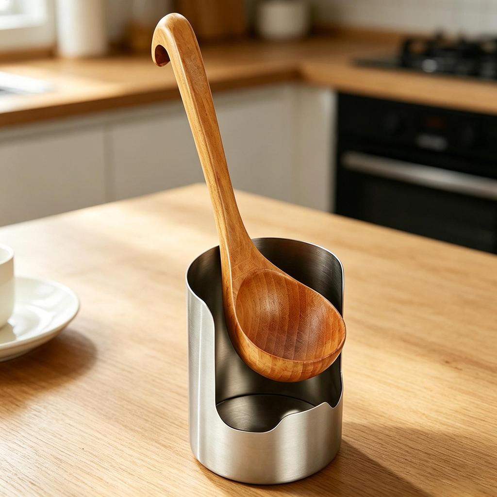 Stainless Steel Vertical Spoon and Lid Rest Organizer for Stove Top Kitchen Tongs Chopping Board Home Apartment RV Camper