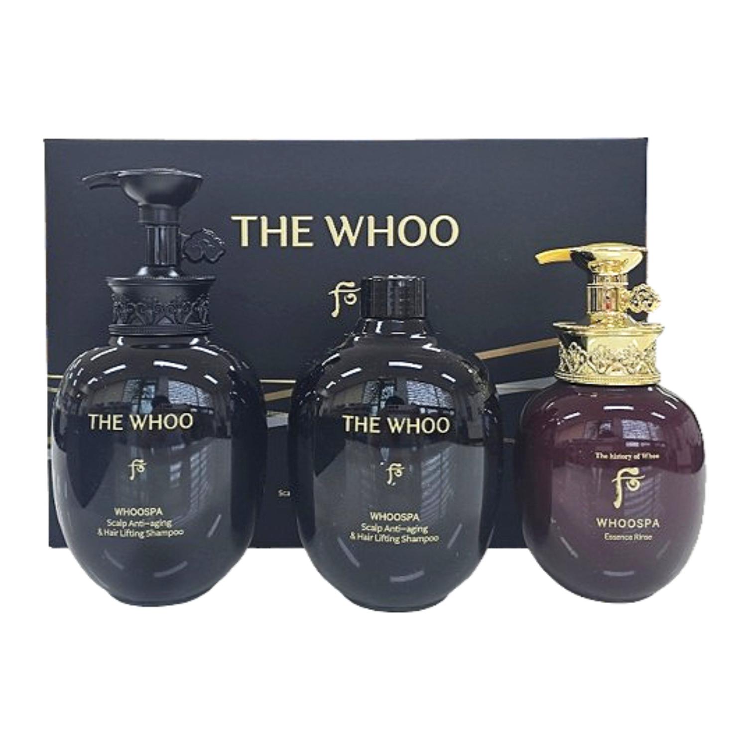 

The History of Whoo Spa Шампунь для кожи головы против старения и для лифтинга волос Специальный набор Шампунь 350 мл + Рефил 350 мл + Кондиционер 220 мл Премиальный травяной уход против выпадения волос Special Set