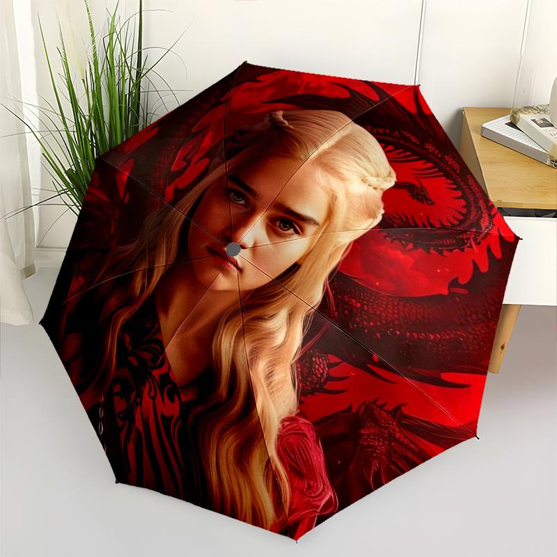 Game of Thrones Fashionable Automatic Opening/Closing Folding Umbrella. Portable and Foldable, Ideal for Gift, Travel, and Daily Use.