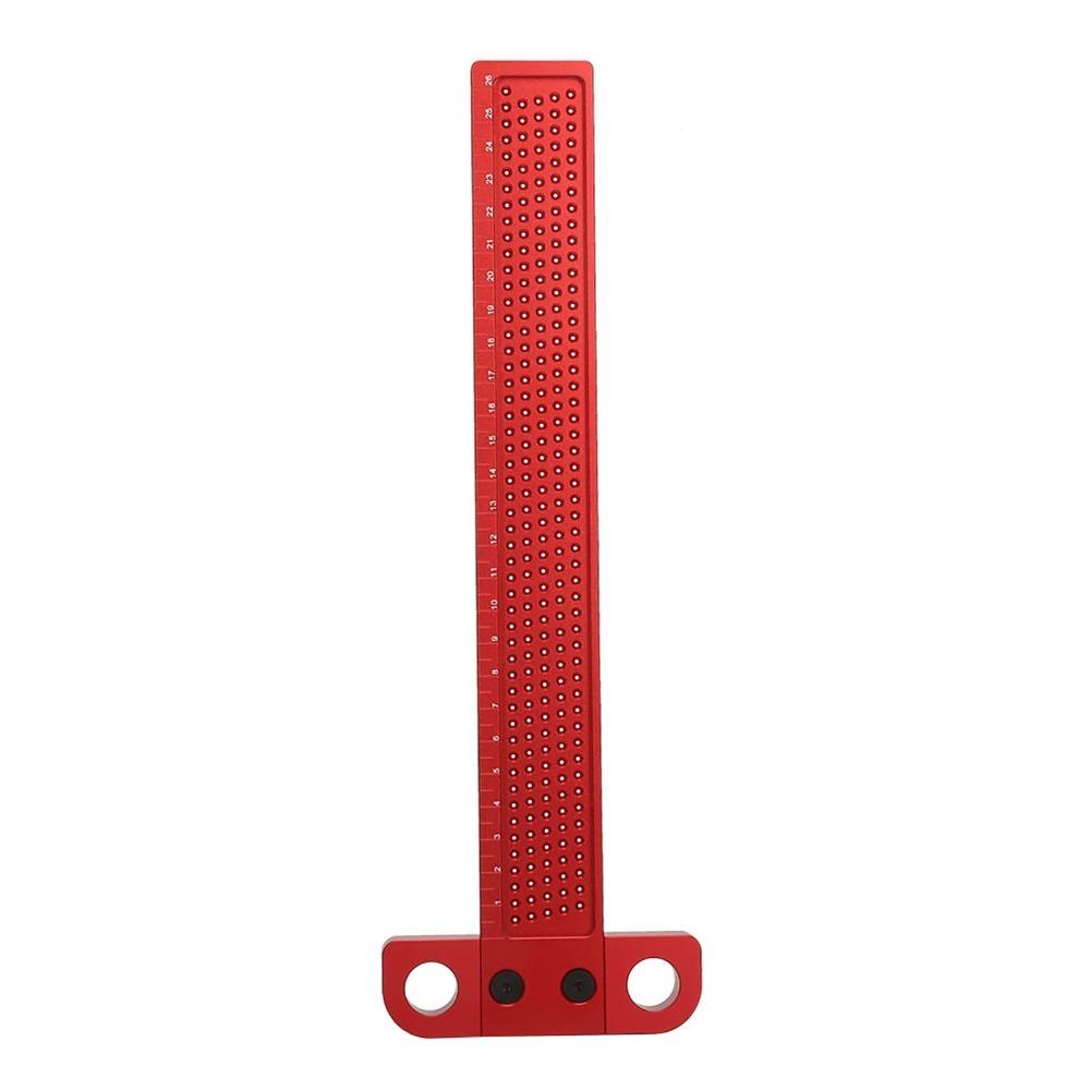 Aluminum Alloy T Type Square Ruler 260MM Red Woodworking Square Ruler 160MM Aluminum Alloy Scriber Construction Projects