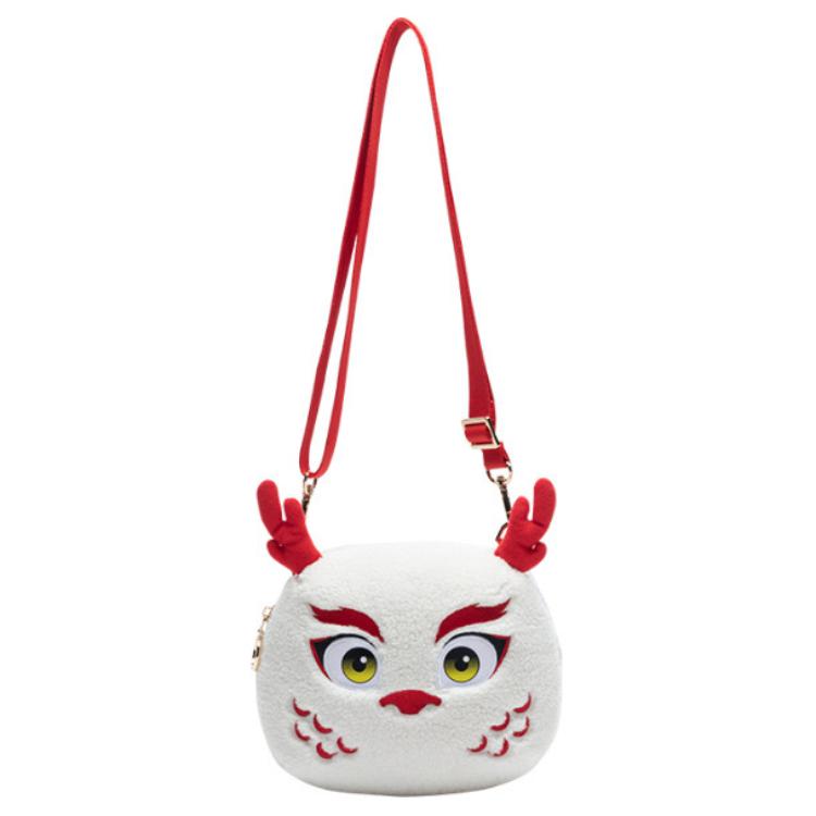 New Anta Plush Cloth Shoulder Bag, Crossbody Bag Regular Unisex Papyrus White 192447131R-1