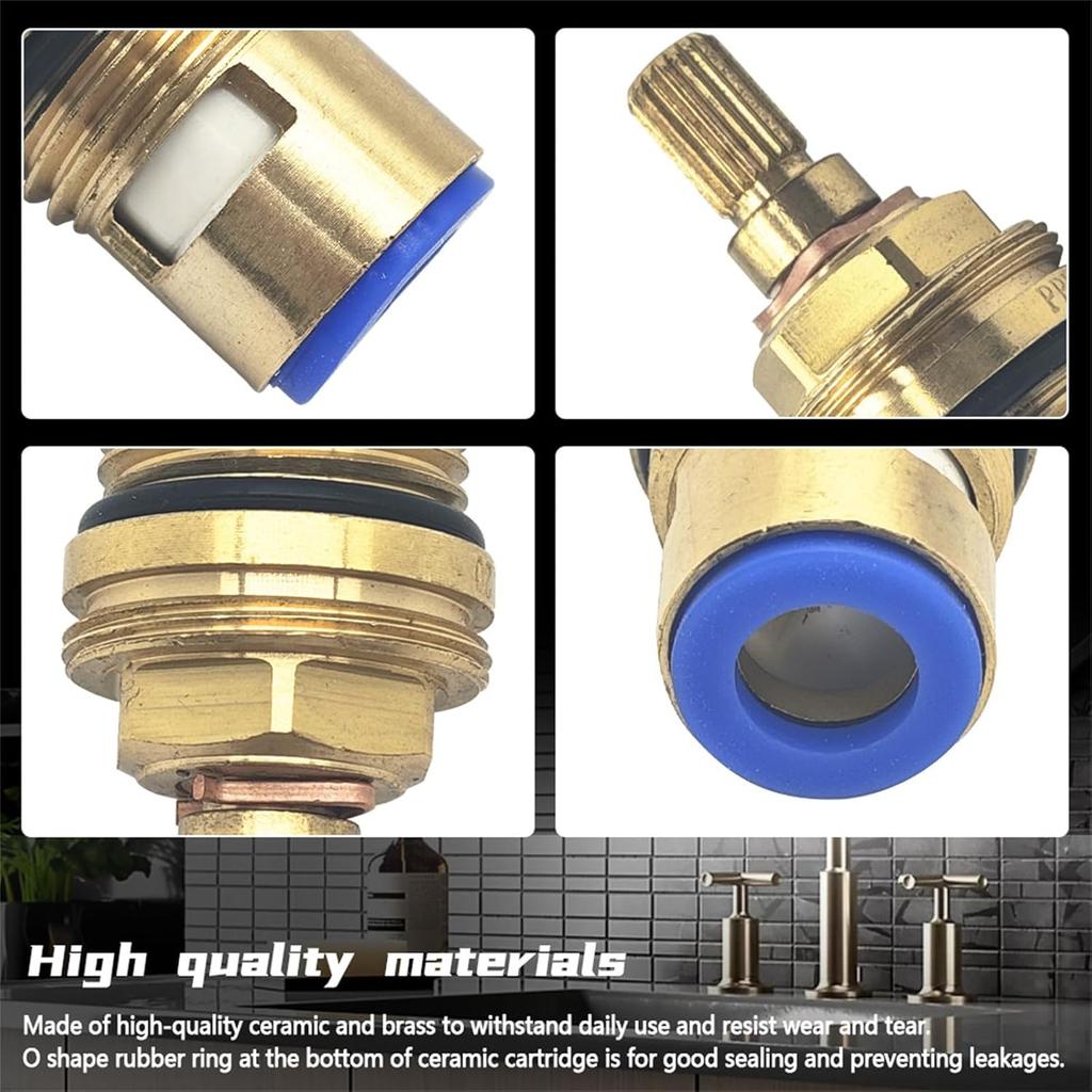 45883000 Ceramic Cartridge Compatible with Grohe Faucet Cartridge 1/2 Inch 1/4 Turn Clockwise Open 90 Degrees Right Side Close Cold Water for Ceramic