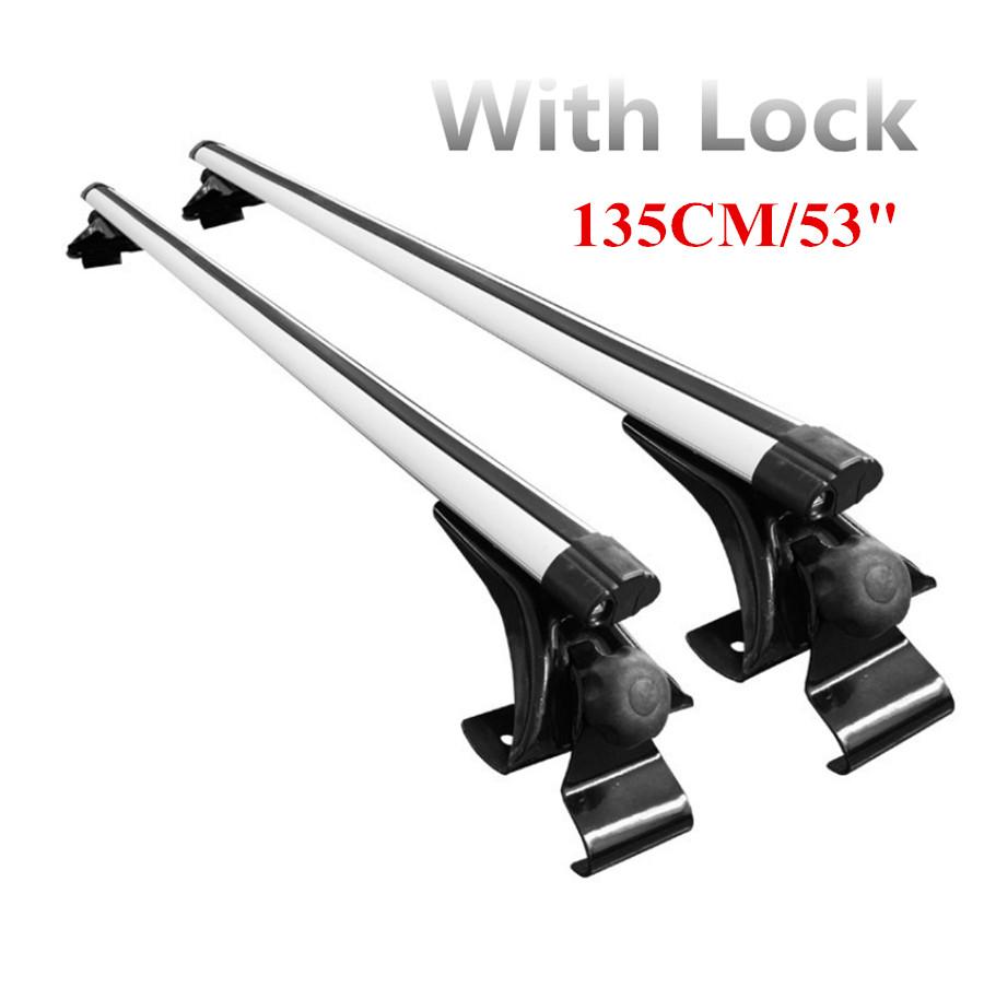54" Universal Car Top Roof Rack Cross Tube Bar Cargo Luggage Carrier Rack Silver
