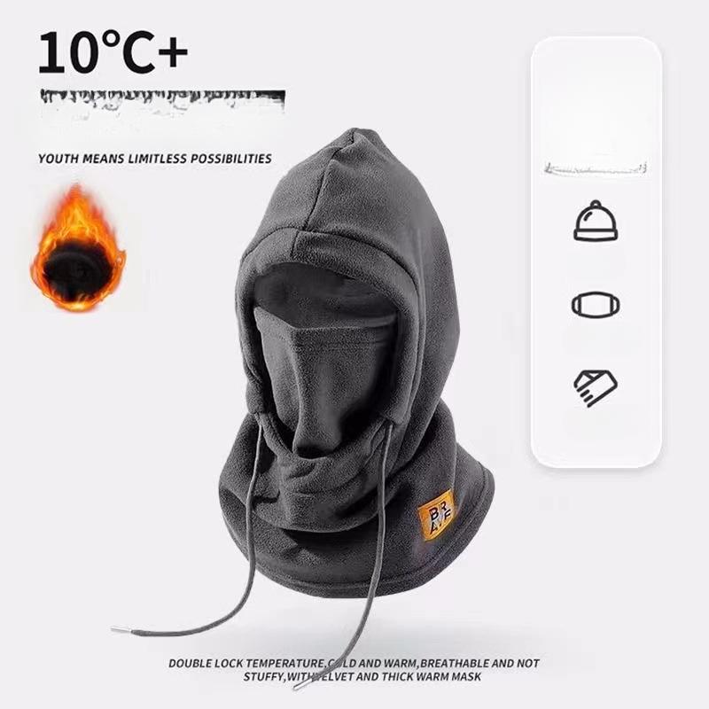 Žieminė jodinėjimo kepurė, unisex - šiltas ir vėjui atsparus šalmas su paslėpta nosies juosta