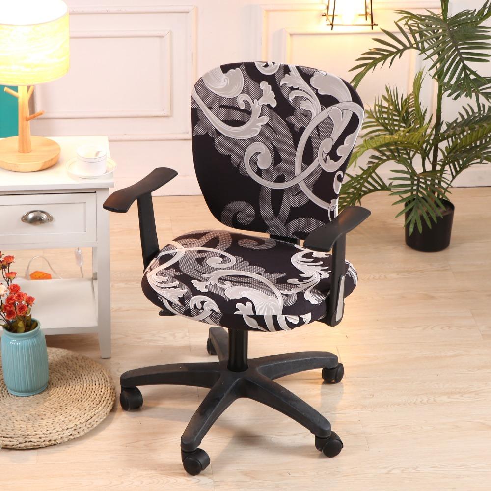 2Pcs/Set High Elastic Office Chair Covers Pattern Thicken Gaming Chair Covers Anti Slip Dustproof Computer Split Seat Cover
