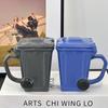 Kreativní keramický 3D hrnek ve tvaru recyklačního koše, modelování odpadkového koše, osobnostní vtipné keramické hrnky