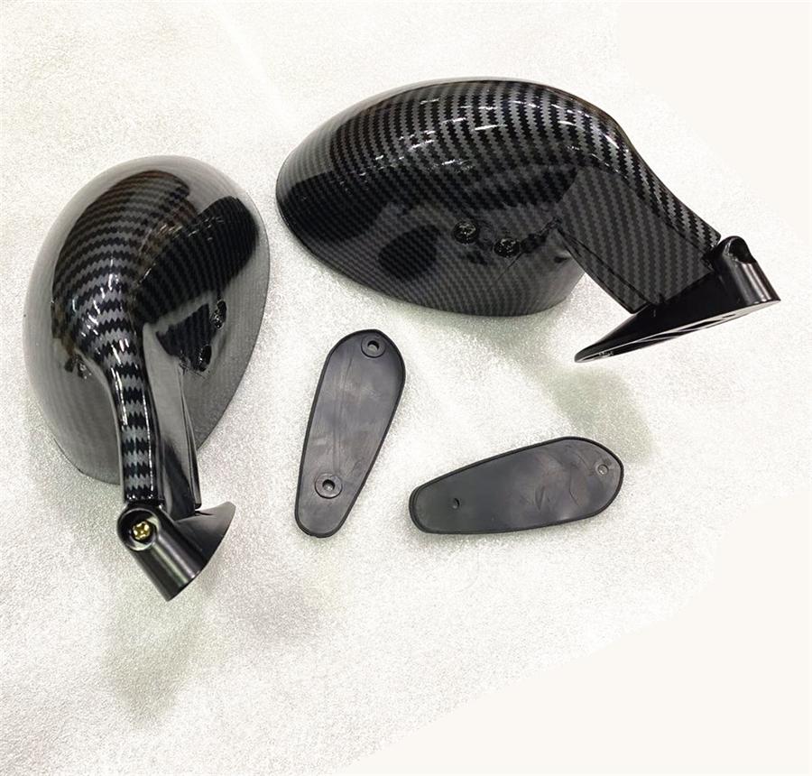 2x Car Side Mirrors Rearview Mirrors Vintage Style Carbon Fiber Color Universal