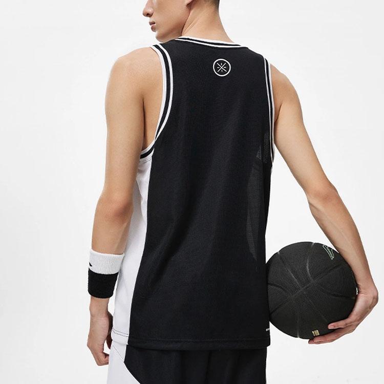 Li-Ning Wade Series Potisk písmen Barevný blok Rychleschnoucí Bez rukávů Kulatý výstřih Pánské topy Vícebarevný AAYT051-14