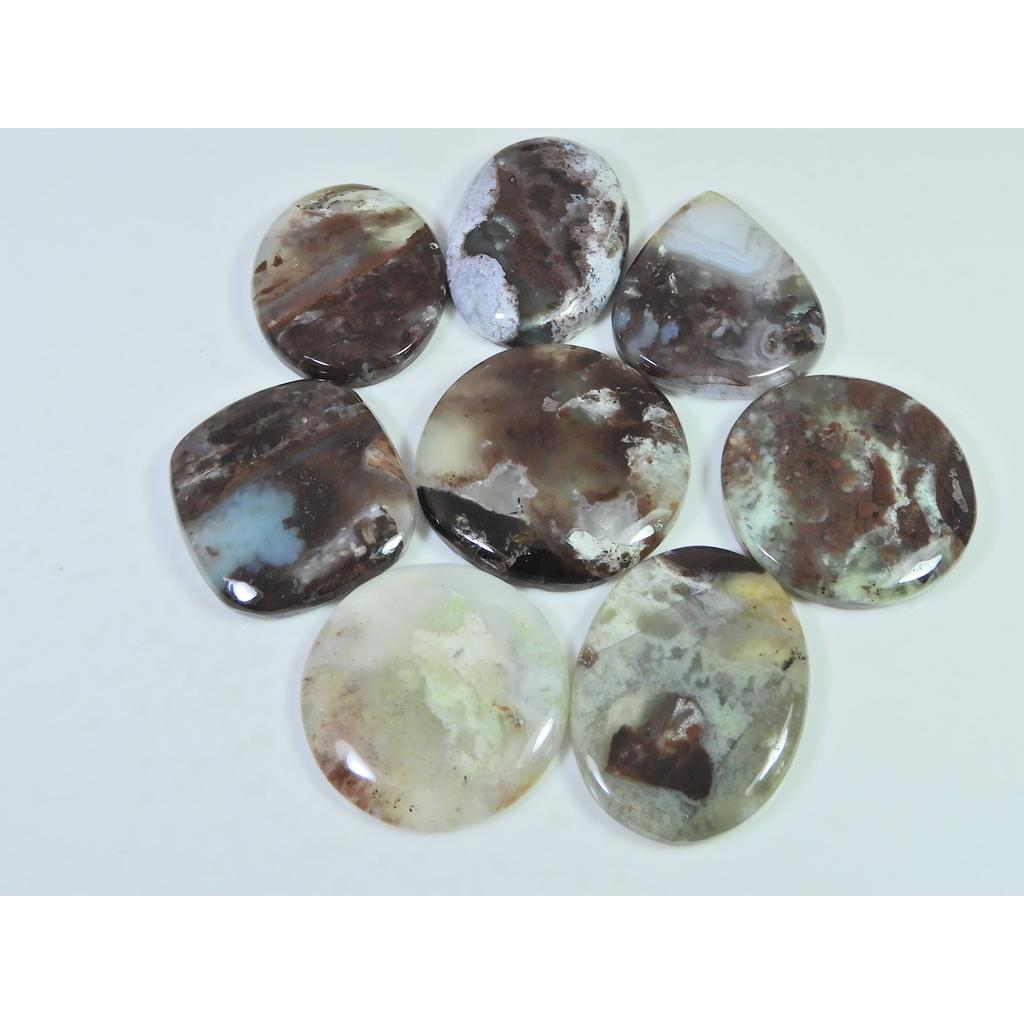 305Cts. Natural Chrysoprase Mix Shape Cabachon Loose Gemstone 08 Pcs Lot C-2569