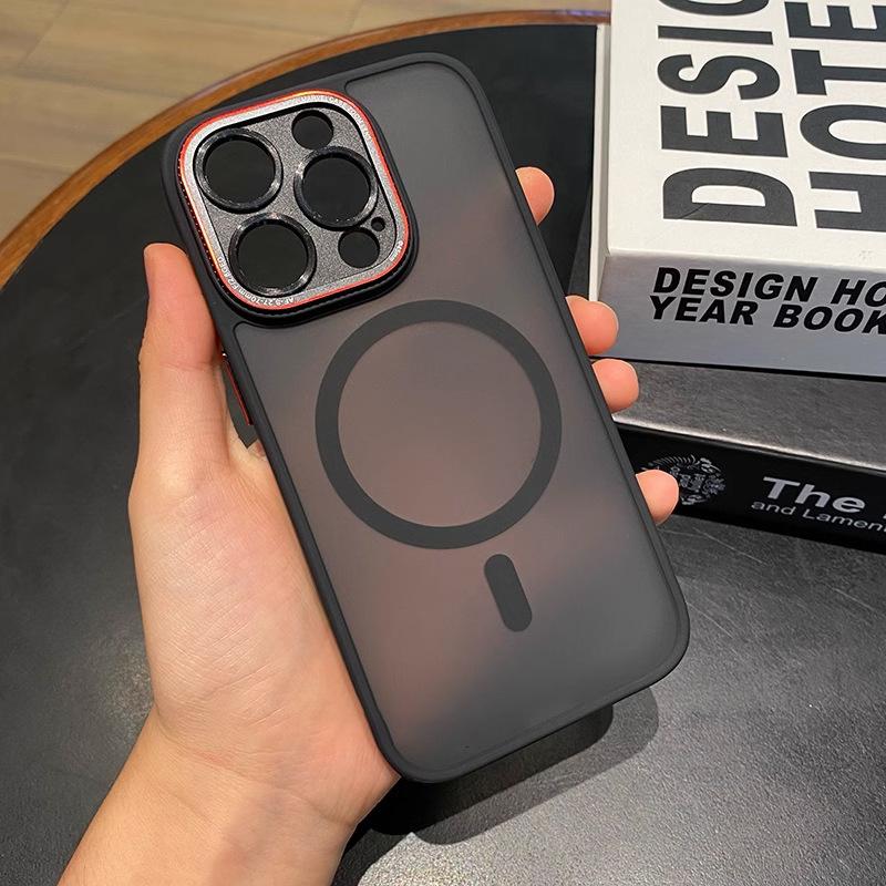 Applicable To Apple 16promax Metal Lens Ring Mobile Phone Case IPhone 14Pro Skin Scrub Protective Case 13