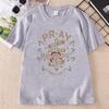 UnisexS Floral Letter Print Tshirts Casual Round Neck T Shirt for Summer Short Sleeve Printed Tshirt Unisex Clothing Tops