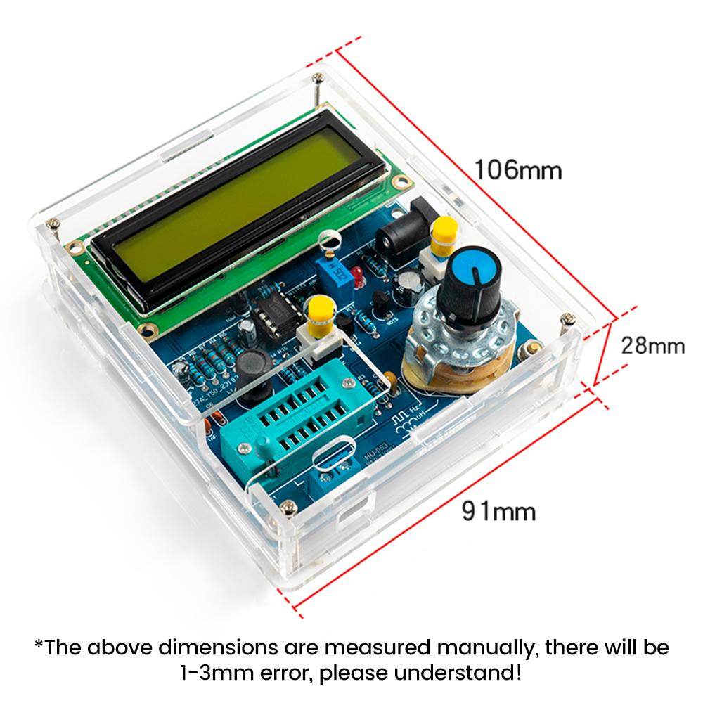Transistor Tester Build Kit DIY Welding Circuit Board Capacitance Measuring Instrument With USB Data Cable LCD Frequency Meter