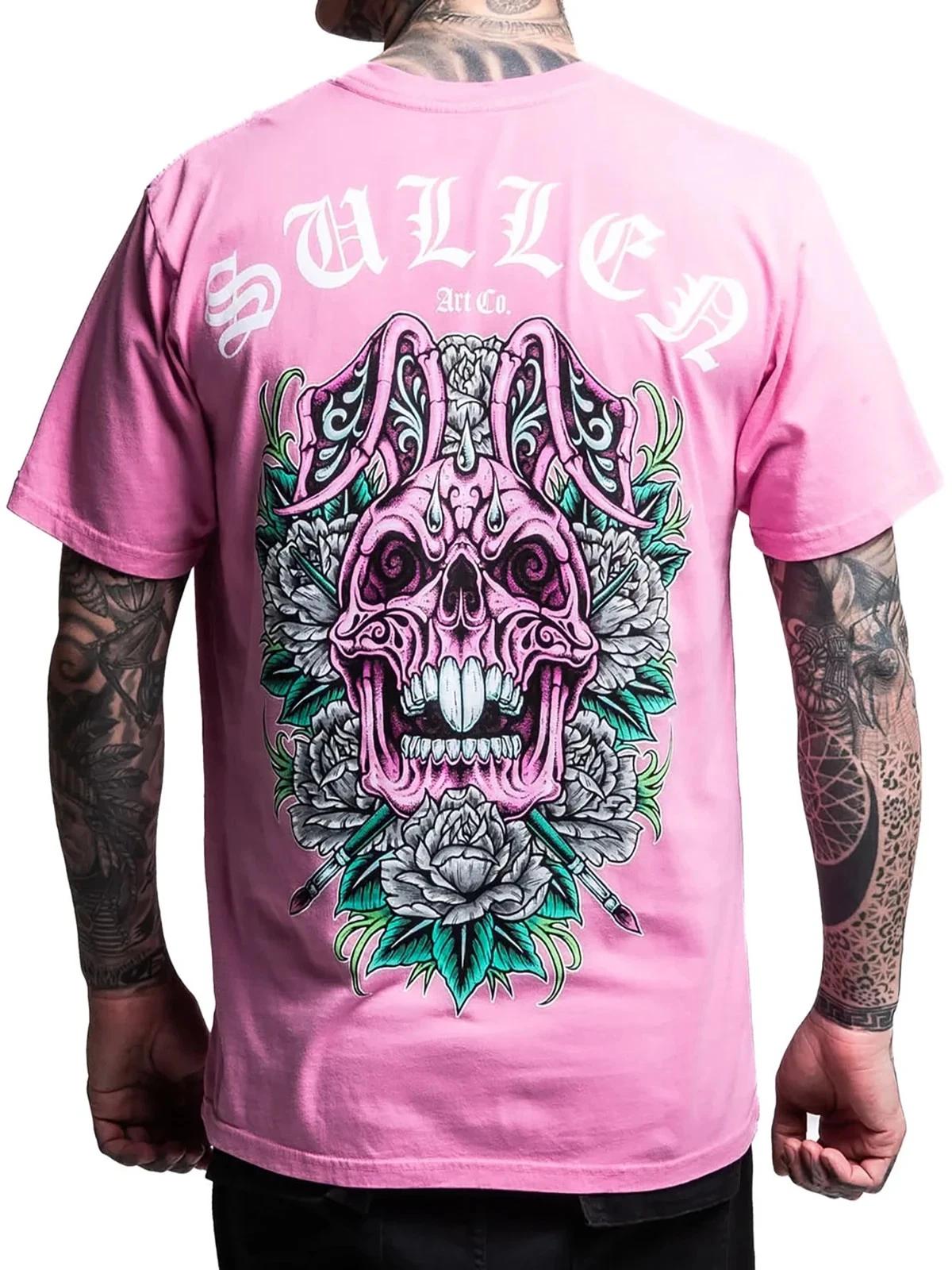 

Sullen Men s Skull Bunny 26 Short Sleeve Premium Graphic T-shirt Tattoo Easter L