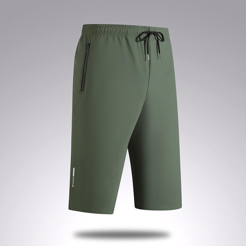 Pantaloni Casual Estivi in Seta di Ghiaccio Elastici Asciugatura Rapida Pantaloni a Sette Quarti Pantaloncini da Uomo