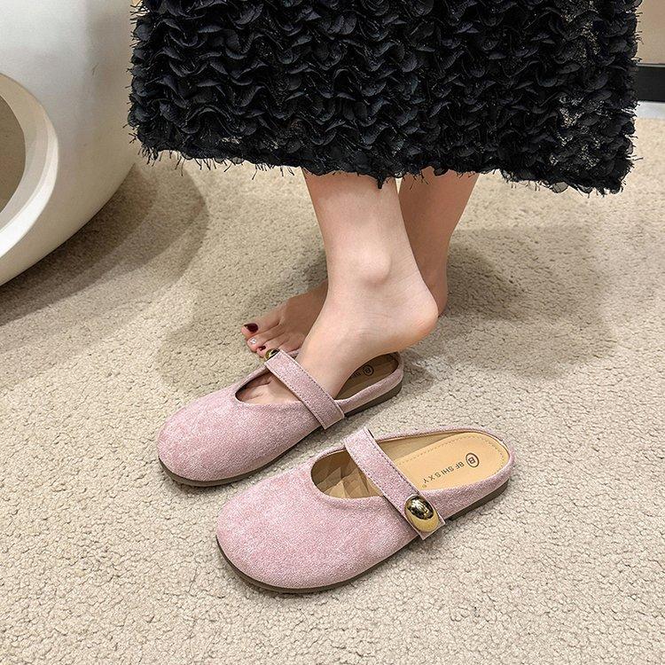 Sapato Único Francês Retrô de Boca Baixa para Mulheres na Primavera de 2025, Solado Suave e Macio, Sapato Único Amarelo de Sola Reta