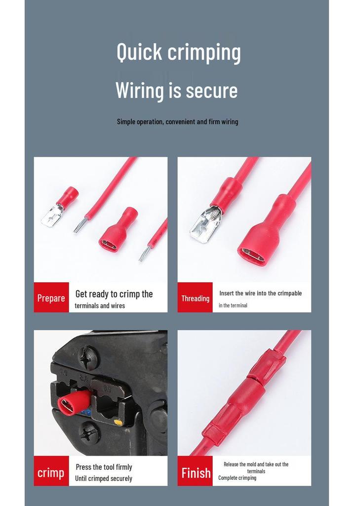 KT Keshitong Fully Insulated Male Crimp Terminals FDFD5.5-187-250-375, Pack of 500