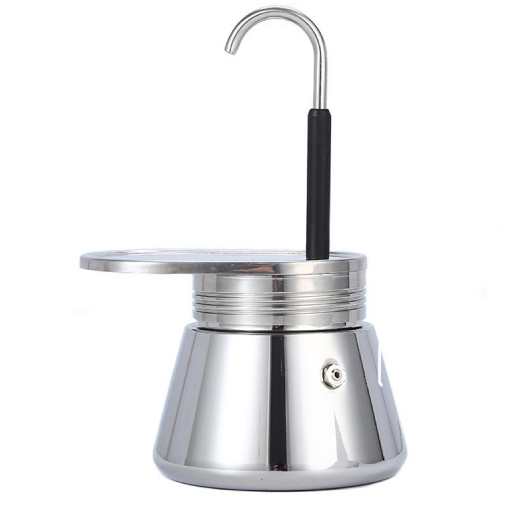 Single/Double Tube 304 Stainless Steel Coffee Pot Espresso Mini Hand Pour Coffee Appliance Pot Espresso Maker Gift for Man Women
