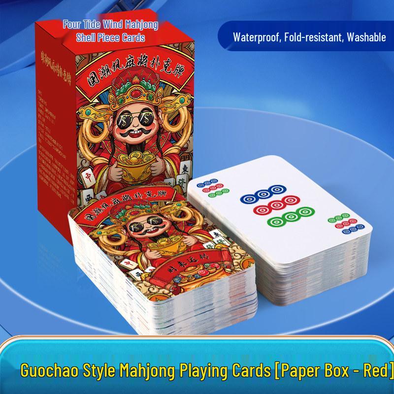 Travel-Friendly Mahjong Playing Cards - Durable, Thick Paper for Home & Family Gatherings
