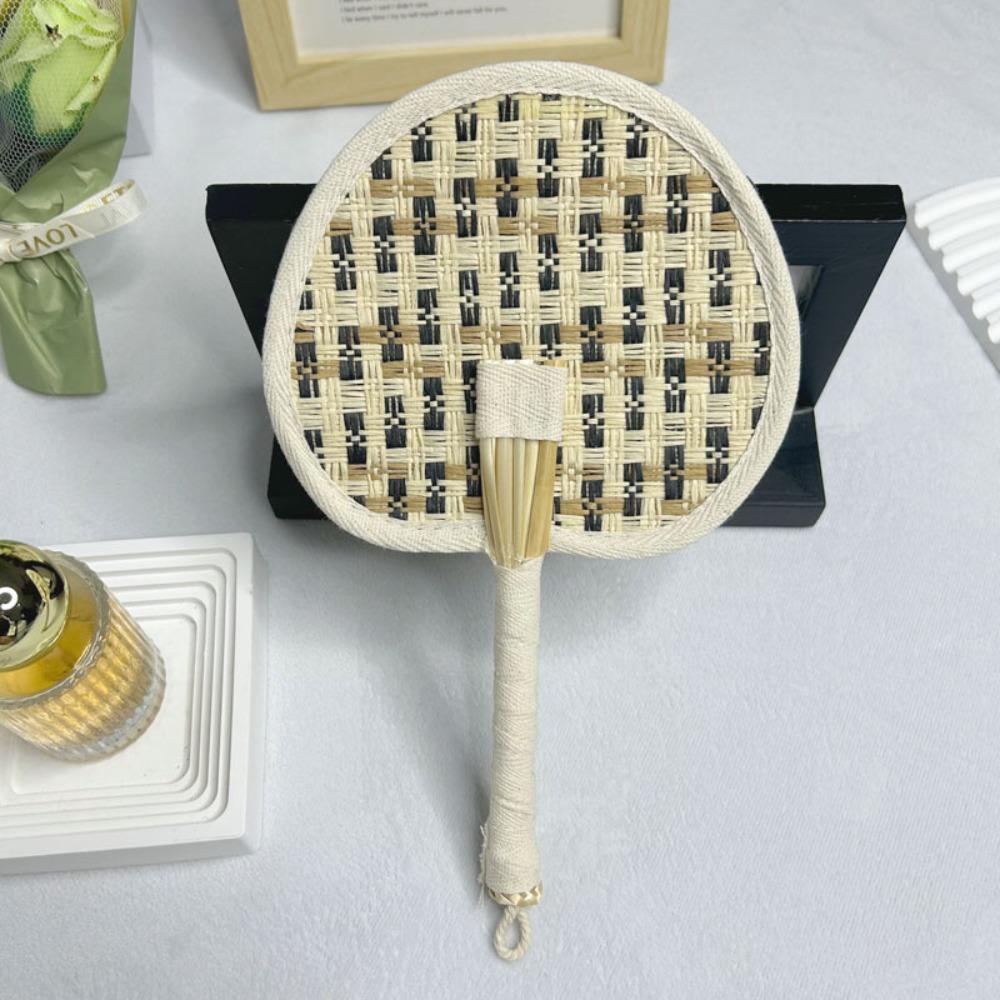 Colourful Weaving Fan Hand-cranked Craft Fan Portable Handheld Fan  Home Decor