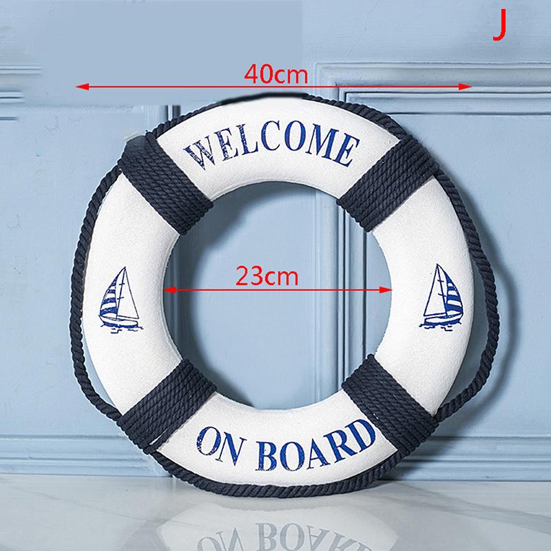 Granatowy Morze Śródziemne Rodzinny Ornament Boja Ratunkowa Dekoracje Ścienne Bar Dom Dekoracje Rekwizyty Morski Pierścień Ratunkowy Rękodzieło Ślubne