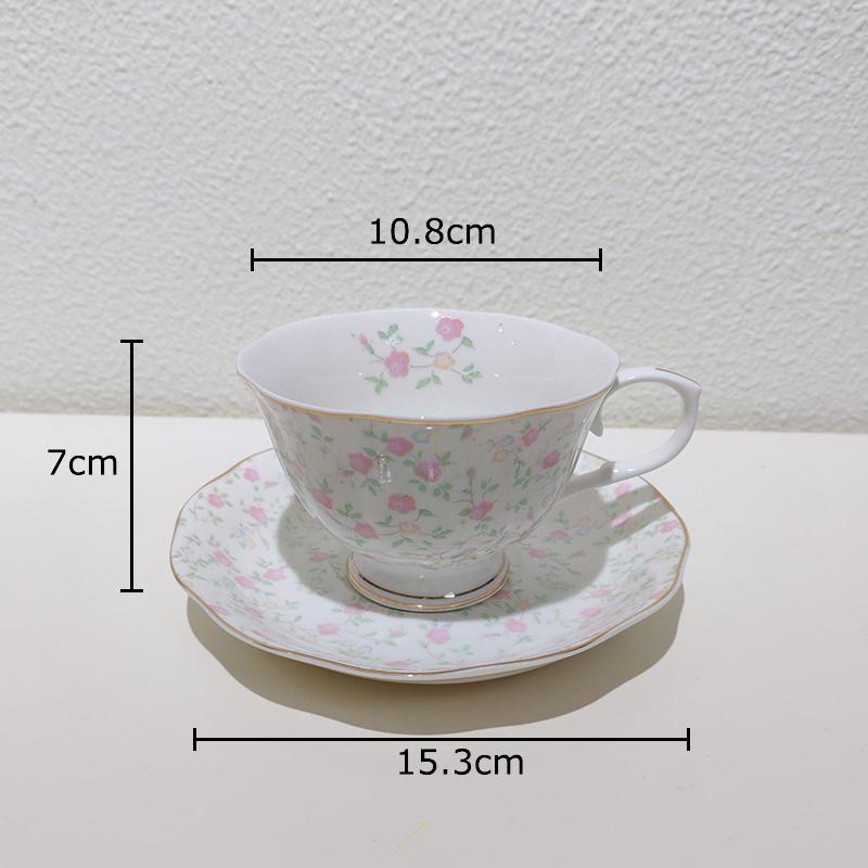 Floral Pattern Ceramic Cup&saucer Dining Table Gold-plated Coffee Mug Milk Tea Cup Afternoon Tea Teacup Fruit Juice Container
