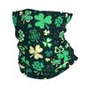 Green Clover Shamrocks St.Patrick's Day Bandana Neck Cover Wrap Ride Motorcycle Mask Scarf Unisex Warm Headwear Tube Balaclava