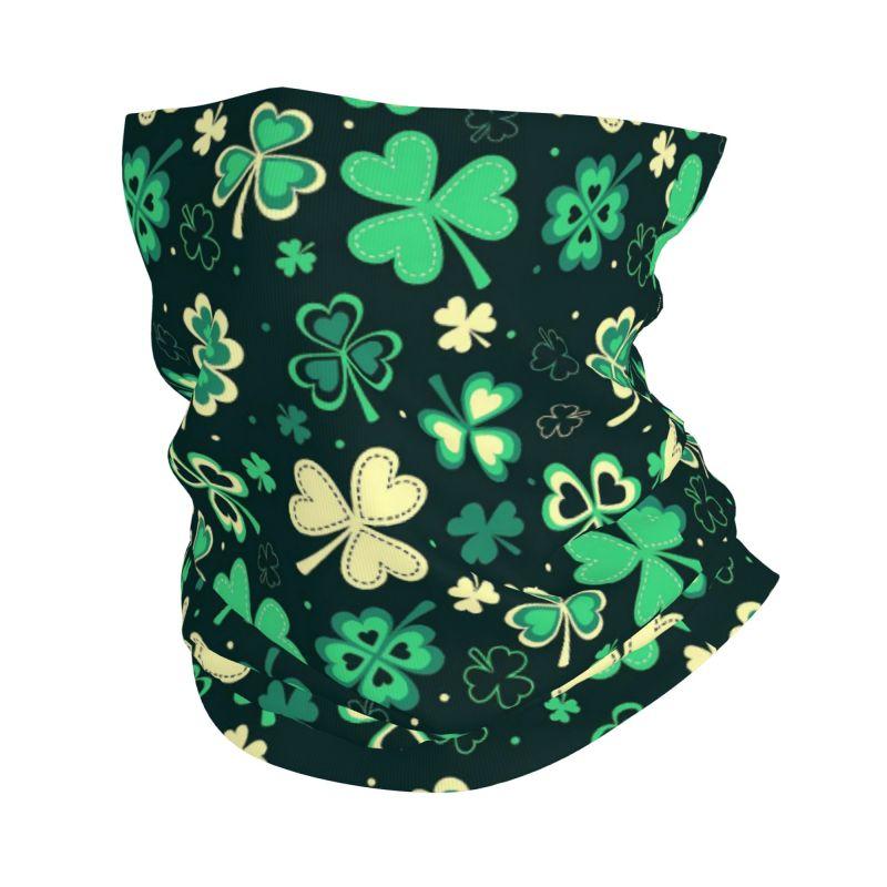 

Green Clover Shamrocks St.Patrick s Day Bandana Neck Cover Wrap Ride Motorcycle Mask Scarf Unisex Warm Headwear Tube Balaclava