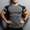 Anmur Men's Short Sleeve Training T-Shirt, Moisture-Wicking, Quick-Drying, Stretch, Sportswear, Fitness Wear (Gray, L)