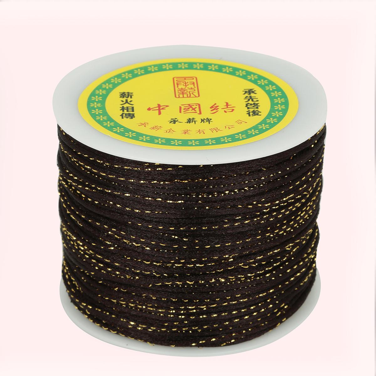 91 метр Золотая шелковая нить Узел Бисероплетение Браслет Ожерелье Плетеный DIY Ювелирные изделия коричневый