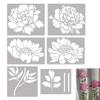 6Pcs/Set Garden Fence Crafts Plastic Wall Canvas Painting on Wood DIY Drawing Templates Large Flower Stencils