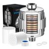 High-Flow 15-Stage Shower Filter: Removes Residual Chlorine & Beautifies Skin with 20-Layer Filter