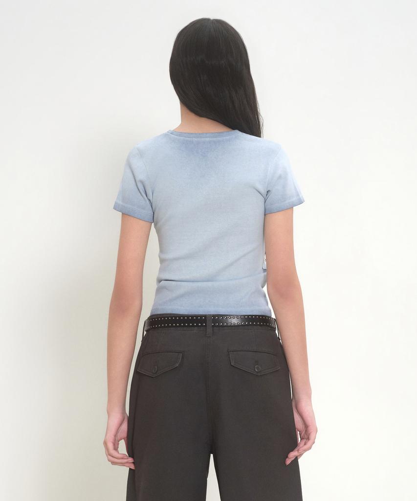 MUSINSA STANDARD WOMAN Women'S Dirty Dried Slim Crew Neck T-Shirt [Dusty Blue]