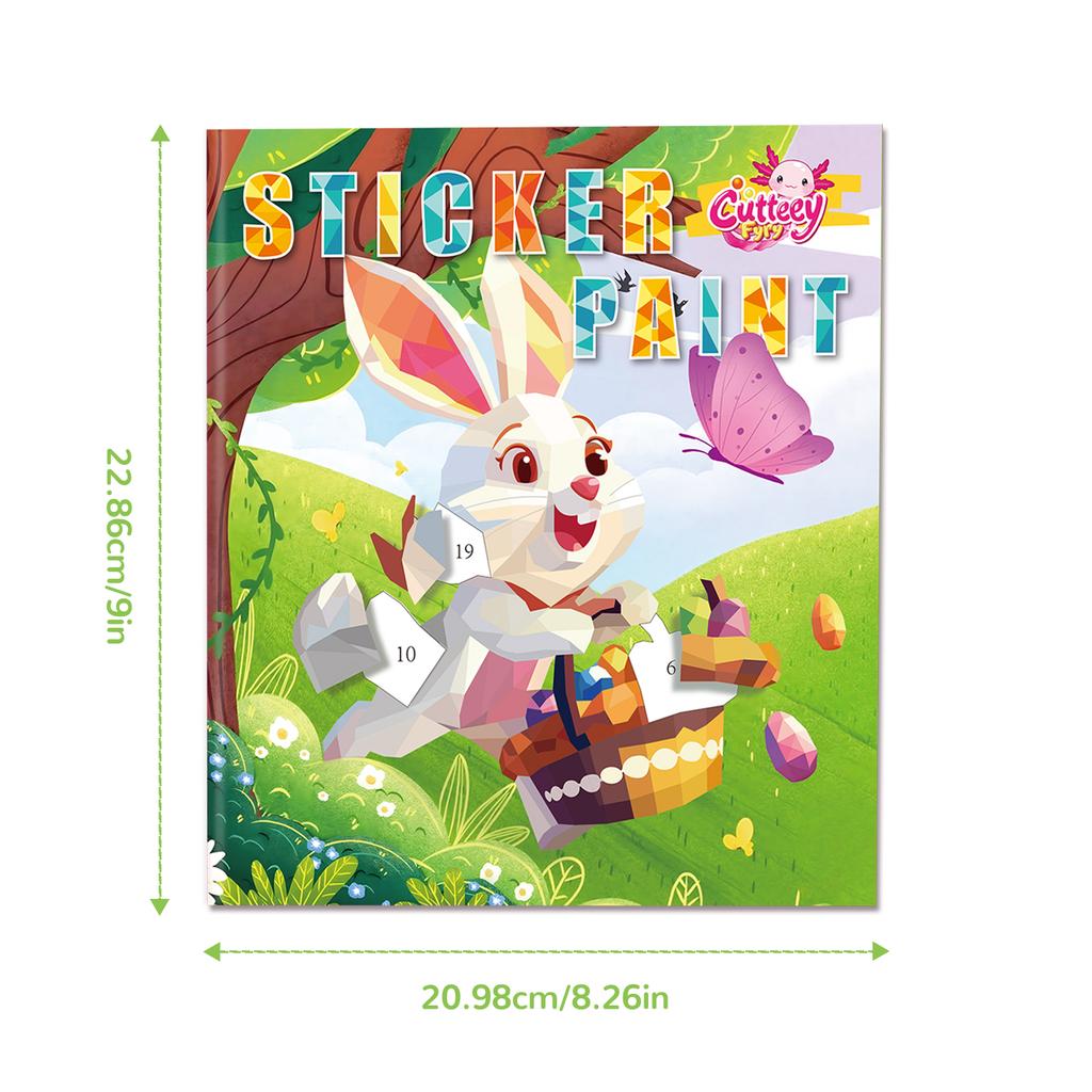 Busy Travel Toy Paint By Sticker For Kids, Screen Free Sticker Book By Number, Resuable Puzzle Sticker Paint Book For Girls Gift