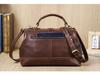 Full-Grain Cowhide Convertible Women's Shoulder Handbag with Metal Hinge Buckle
