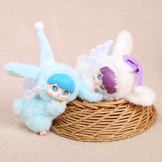 Vinyl Doll Keychain Hanging Decoration Mini Plush Pajamas Angel Girl Bag Charm Purse Pendant Backpack Schoolbag Hanging Ornament Women Girls Gift