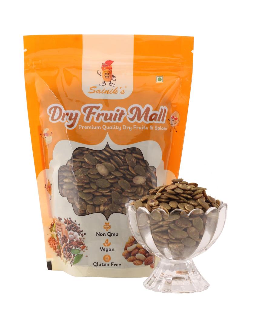 Sainik's Dry Fruit Mall Roasted Salted Pumpkin Seeds, 1kg, Rich in Protein, Dietary Fibre, Magnesium & Phosphorus, Raw & Roasted Pumpkin Seeds, S