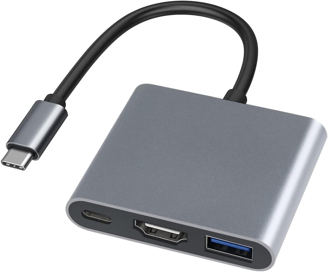 

Адаптер USB Type C - HDMI 3-в-1 Адаптер USB Type C Digital AV Multiport 1080P 4K Разрешение Порт HDMI Порт USB Порт USB Type C 100 Вт Быстрая зарядка PD