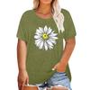 Women'S Cute Printed Short Sleeve Round Neck Front Shoulder Vintage Short Sleeve Summer Loose Shirt Top