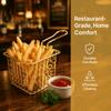 Square Shape French Fry Holder Silver Rose Gold Gold Frying Strainer Fryer Basket  Cooking Frying