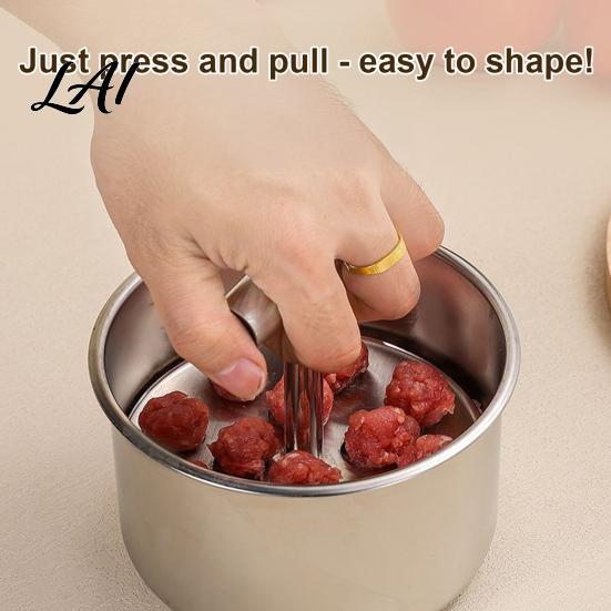 Falafel Press Mold Stainless Steel Meatball Maker 6/12-Hole Manual Meat for Homemade Easy to Clean Maker Beef Pork Fish Balls Non-Stick Shaper,