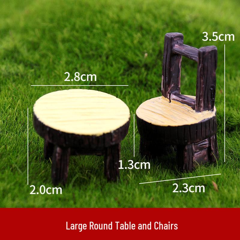 Miniature Park Ornaments: Wooden Stools, Tables, and Succulent Bonsai Accessories for Sand Table Models