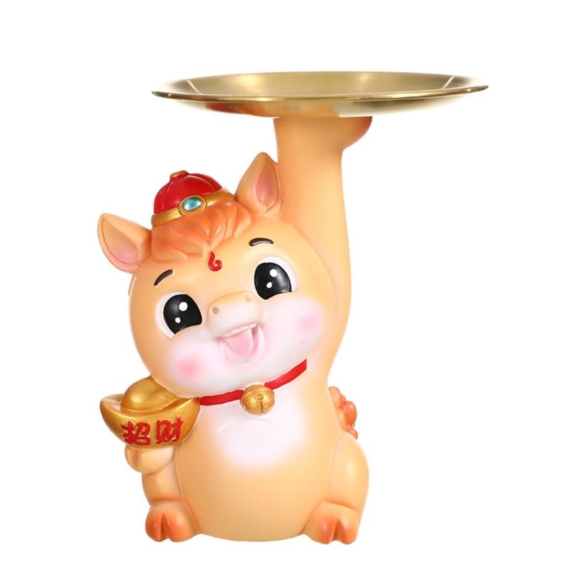 Элегантная лошадь Дисплей Держатель для ключей в прихожую Китайская Лошадь года Настольный поднос Многоцелевой Новогодний подарок